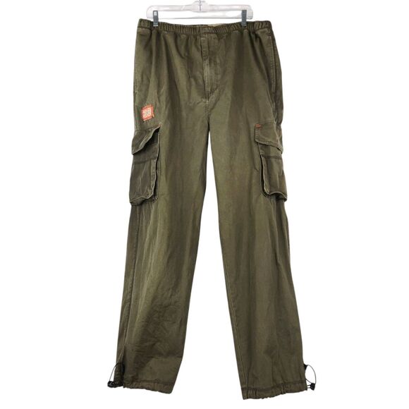 Nesi AG Cargo Pants Medium Green Cotton Outdoor Skater Utility Baggy #38 Grunge